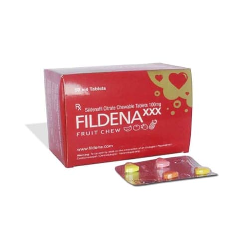 Buy Fildena XXX 100 Mg Sildenafil Fruit Chew Tablets Online
