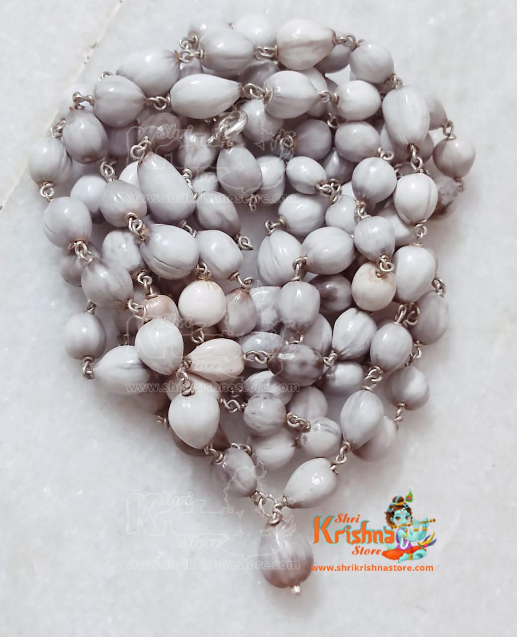 Vaijayanti Mala 108+1 Beads in Silver | www.shrikrishnastore.com