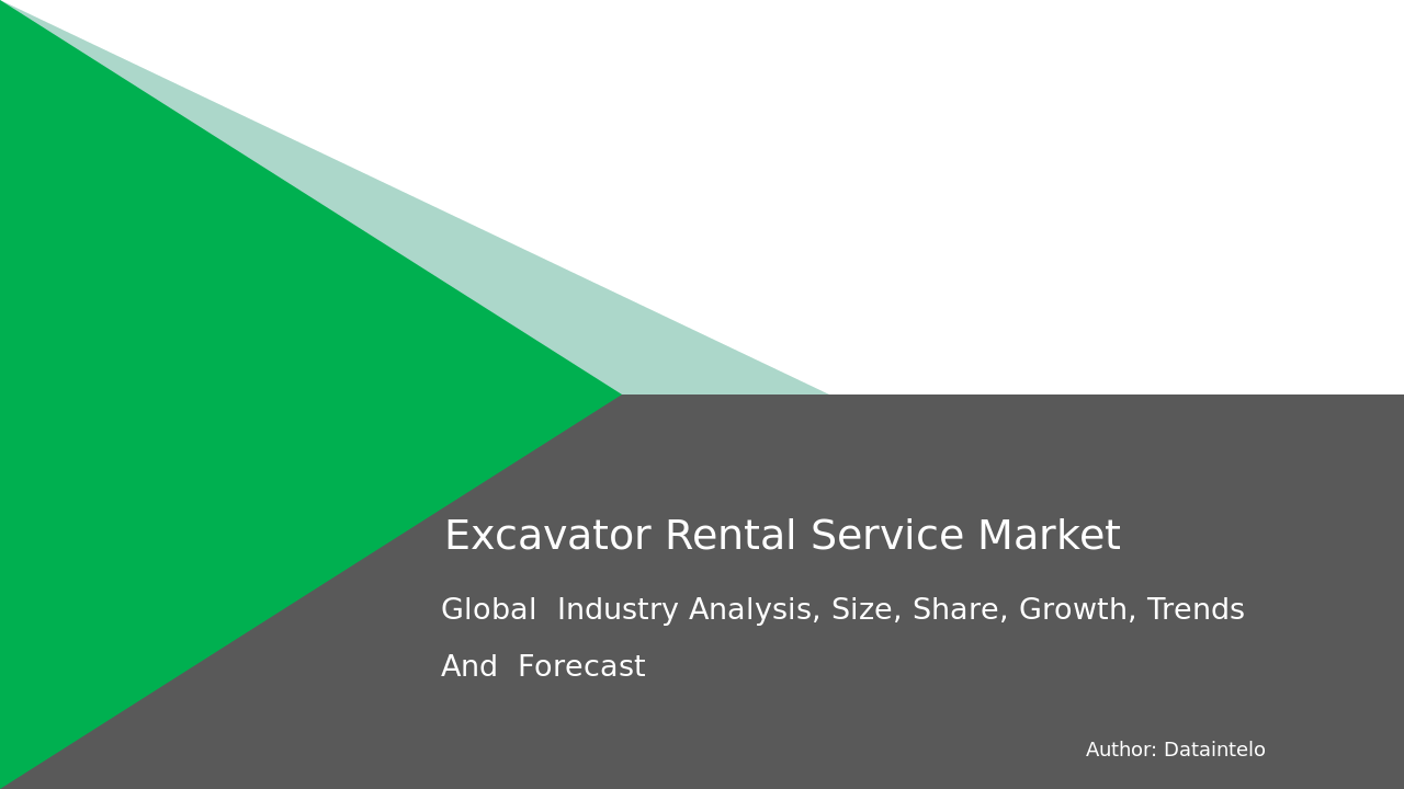 Request For Sample of Excavator Rental Service Market Research Report 2032