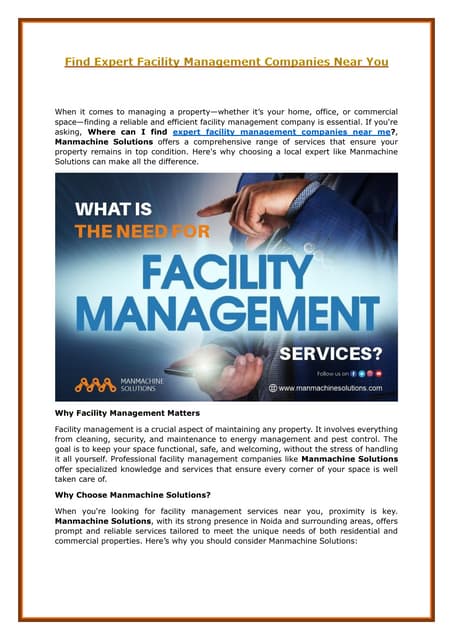 Find Expert Facility Management Companies Near You | PDF