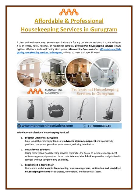 Affordable & Professional Housekeeping Services in Gurugram | PDF