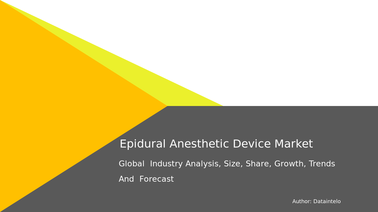 Epidural Anesthetic Device Market Research Report 2032