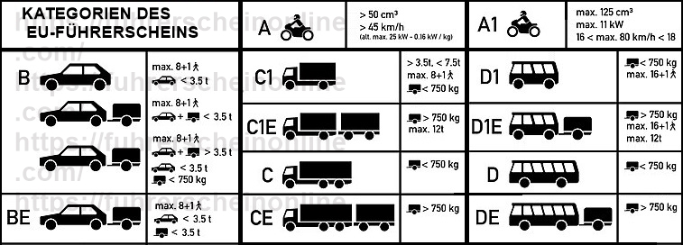 Driving License Categories We Offer | Fuhrerschein