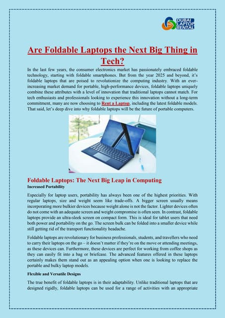 Are Foldable Laptops the Next Big Thing in Tech? | PDF