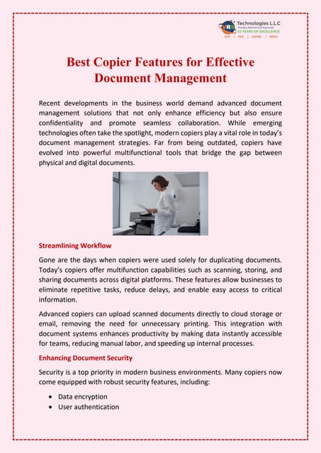 Best Copier Features for Effective Document Management | PDF