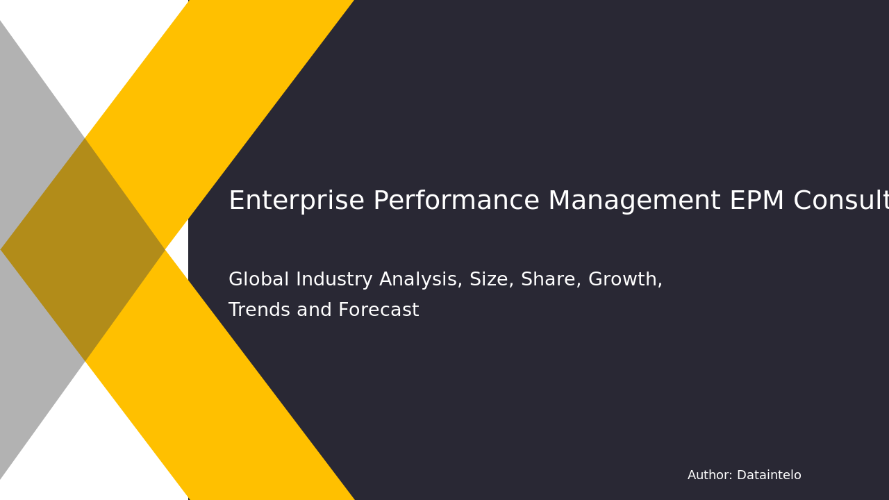 Enterprise Performance Management (EPM) Consulting Service Market Report | Global Forecast From 2025 To 2033