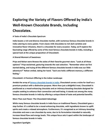 Exploring the Variety of Flavors Offered by India