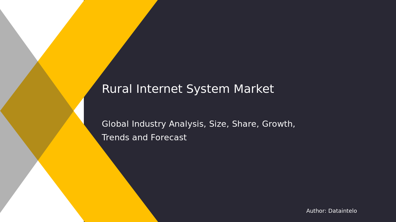 Rural Internet System Market Report | Global Forecast From 2025 To 2033