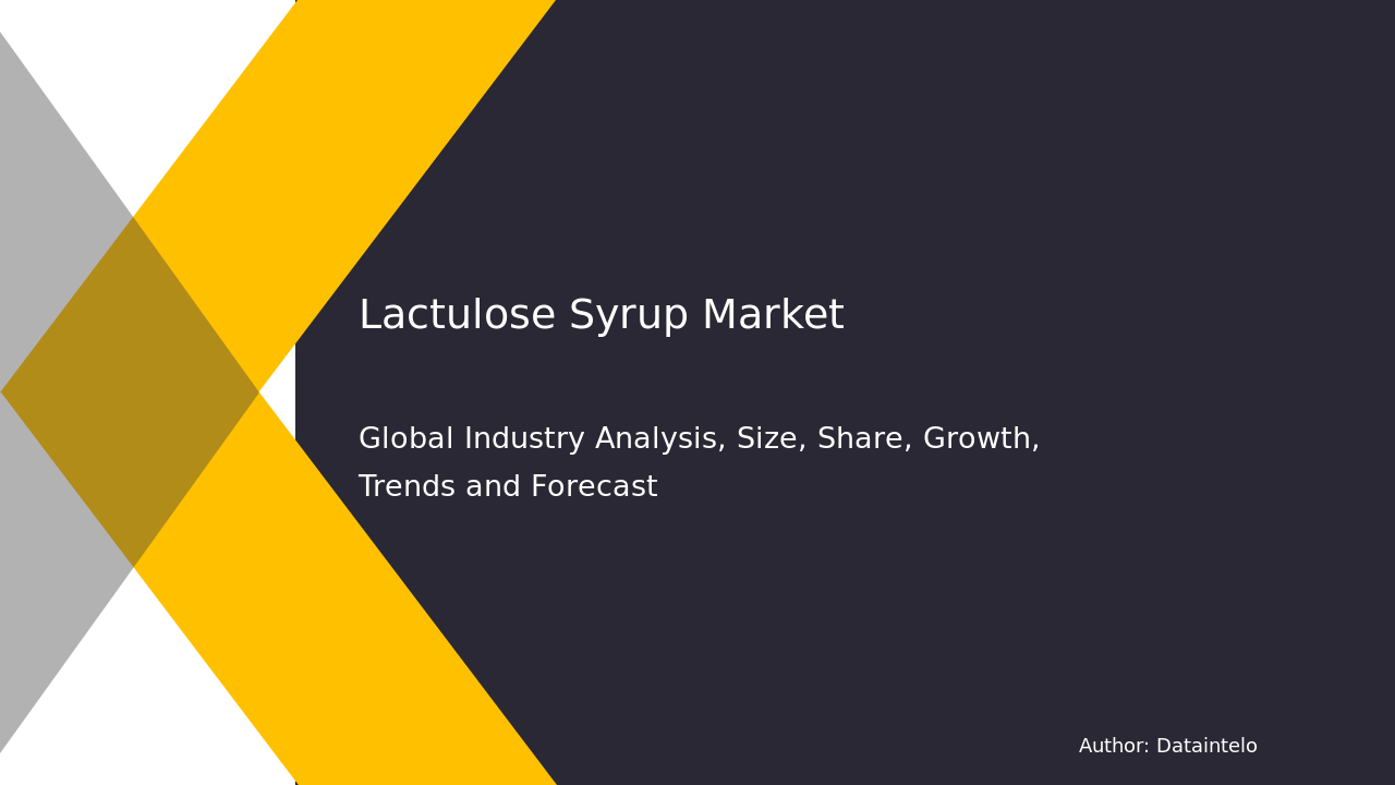 Lactulose Syrup Market Report | Global Forecast From 2025 To 2033