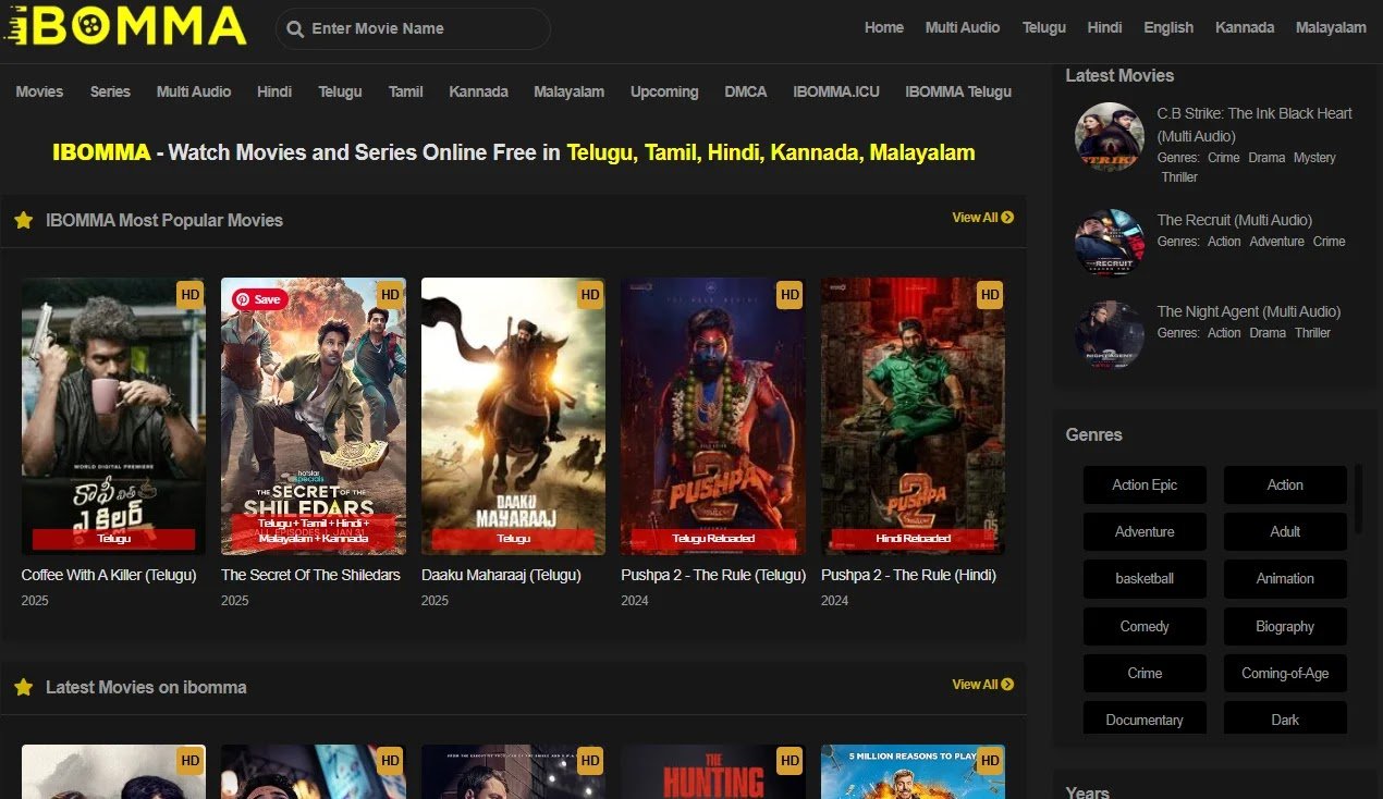 iBOMMA1.com: Best Telugu Movies Online Streaming Platform | HD Quality Regional Cinema - BaddieHub