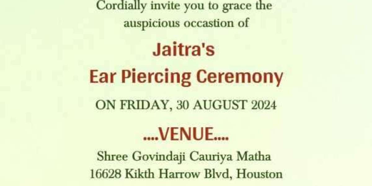 Elegant and Traditional Ear Piercing Ceremony Invitation Template for a Sacred Celebration