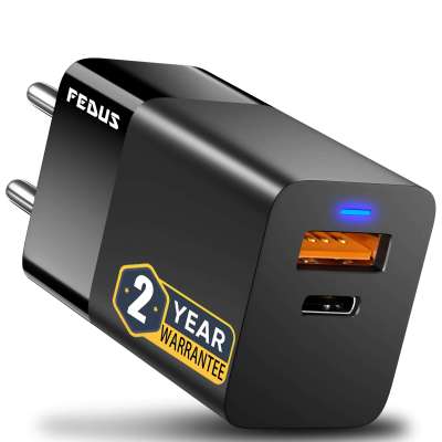 FEDUS gan charger, fast charger Gan Adapter 1 Type C & 1 USB port Fast Charging Adapter Wall Cha Profile Picture
