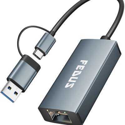 FEDUS 2-in-1 USB 3.0 to Ethernet Adapter, USB C to Ethernet RJ45 Adapter, Gigabit 1000MBPS LAN Netwo Profile Picture