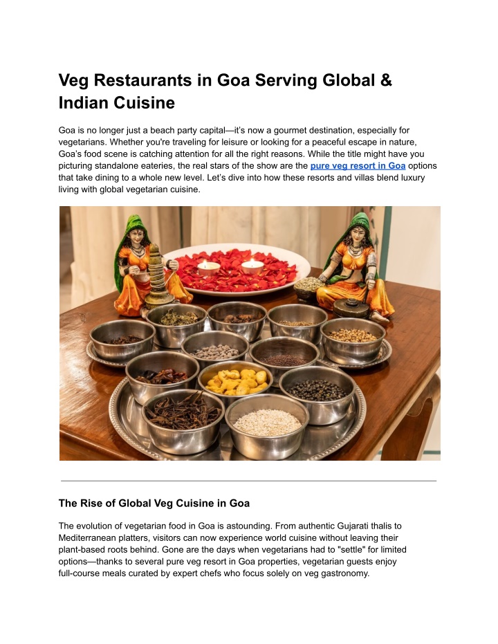PPT - Veg Restaurants in Goa Serving Global & Indian Cuisine PowerPoint Presentation - ID:14429075