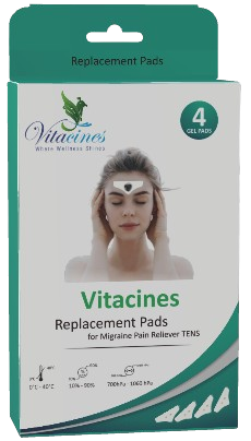 Tens Replacement Pads | 4 Gel Pads for Migraine Pain Reliever