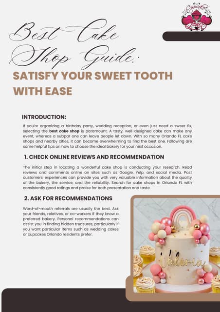 Best Cake Shop Guide: Satisfy Your Sweet Tooth with Ease | PDF