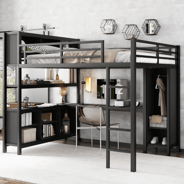 Queen Loft Bed The Ultimate Space-Saving Bed for Adults - National Homestore