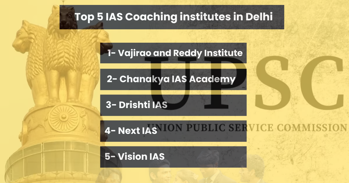 Top 5 IAS Coaching Institutes in Delhi for UPSC Exam Preparation