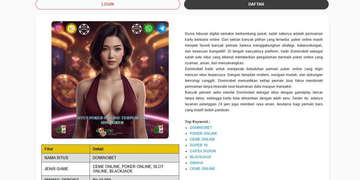 Dominobet: The Reliable Poker Online Terpercaya for Serious Players