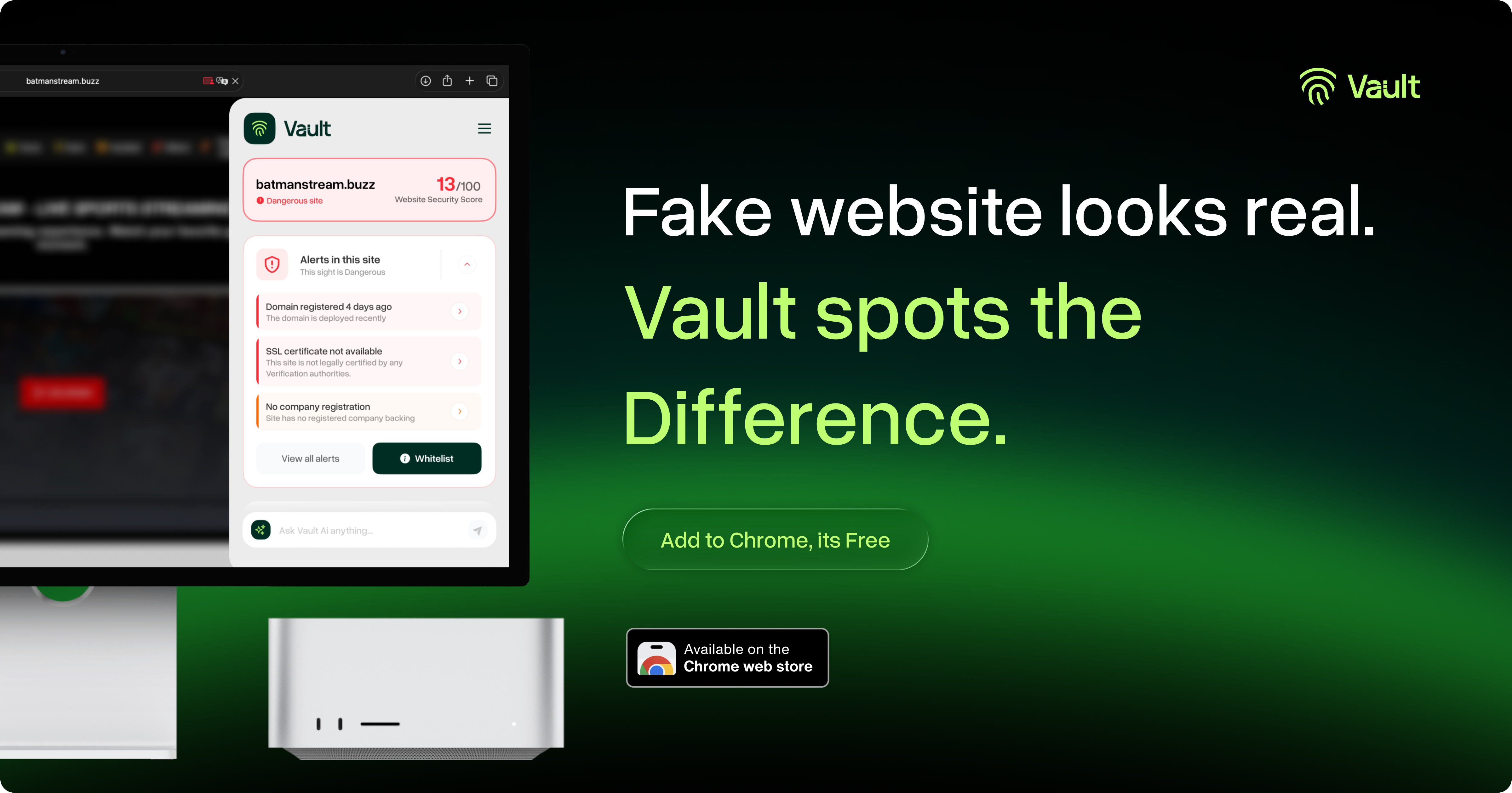 Vault Browser Extension | Stop Phishing and Fake Logins