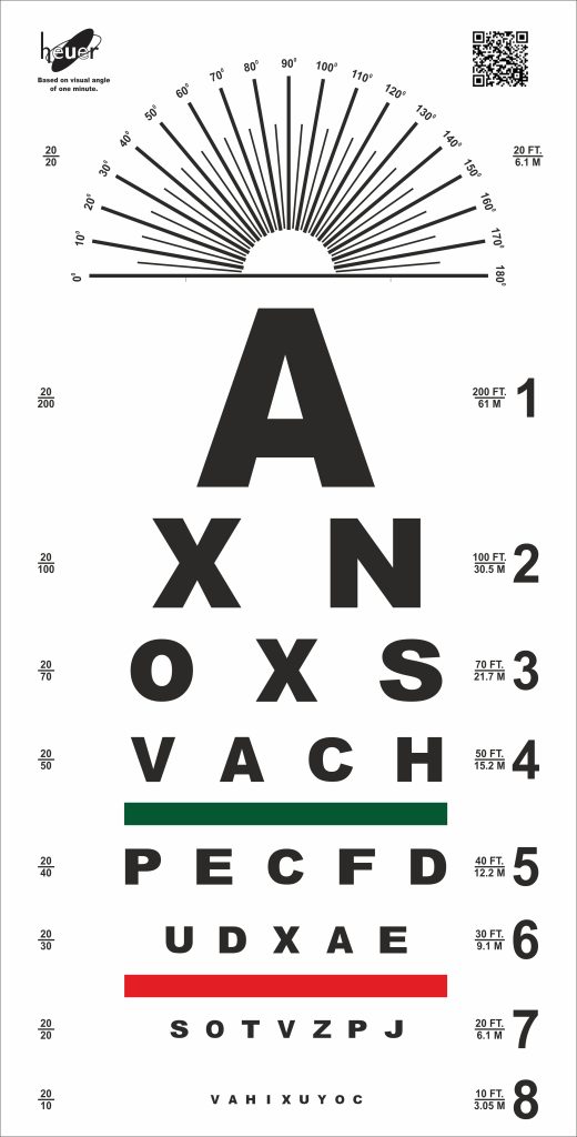 Snellen Eye Chart 8 Line