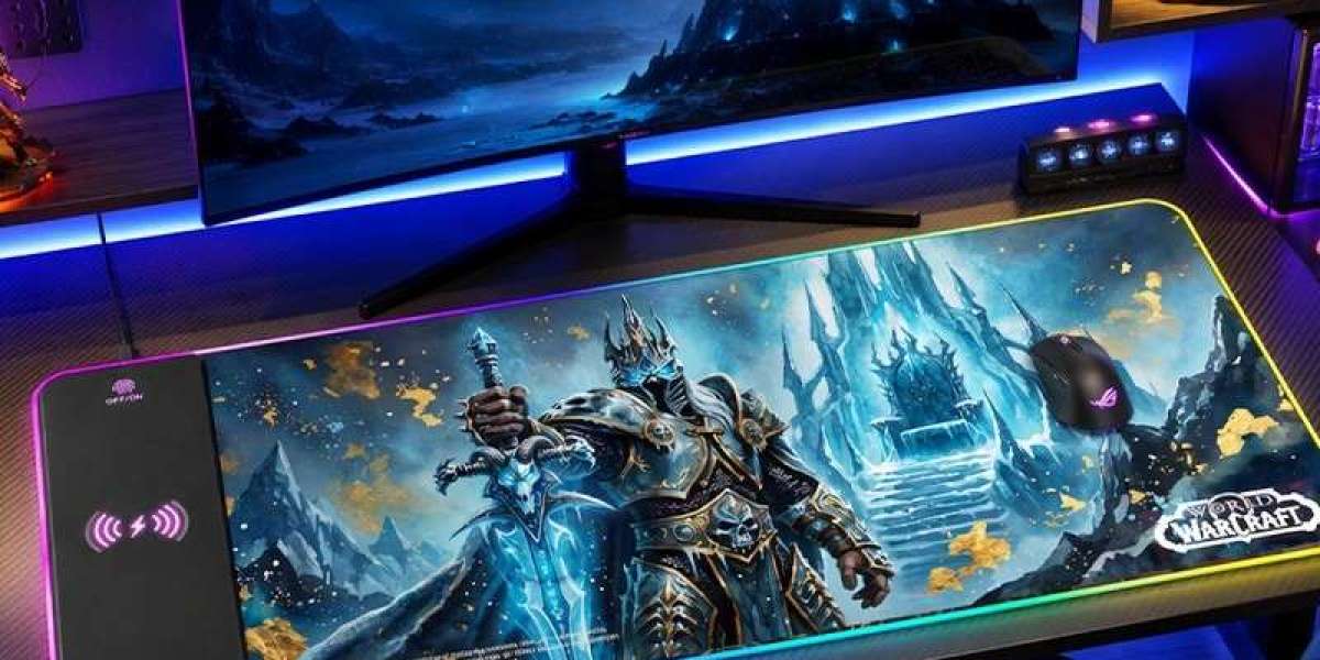 wow Lich King Icecrown RGB Mouse Pad | Built-In Wireless Charging